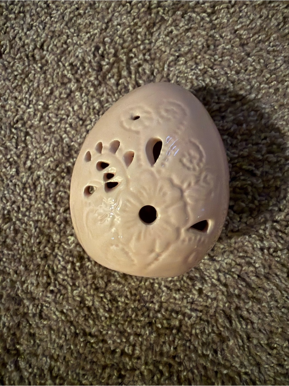 Pink Ceramic Floral Egg